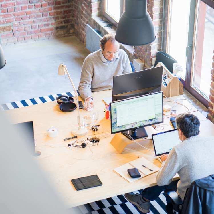people working in a startup